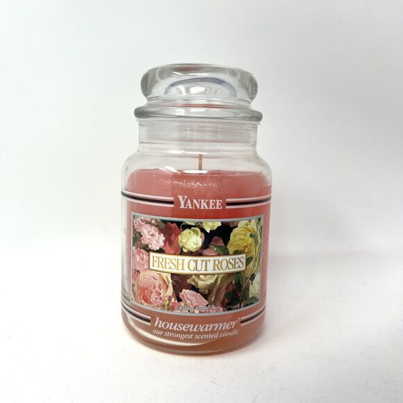 New Yankee Candle Fresh Cut Roses Scented, 22oz Single Wick Candle Large Jar - Picture 3 of 6